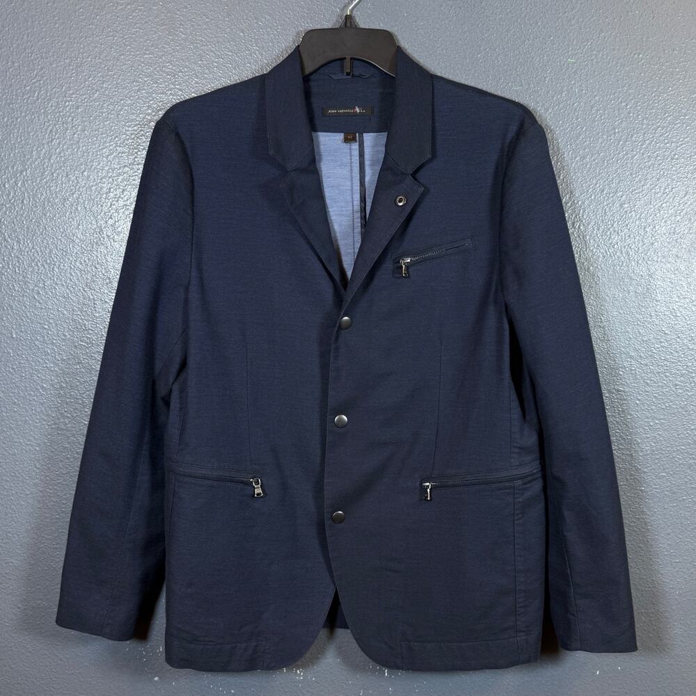 John Varvatos 42 men’s blue cotton suit jacket blazer casual